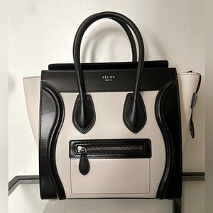 Celine Micro Luggage Handbag in Drummed Calfskin